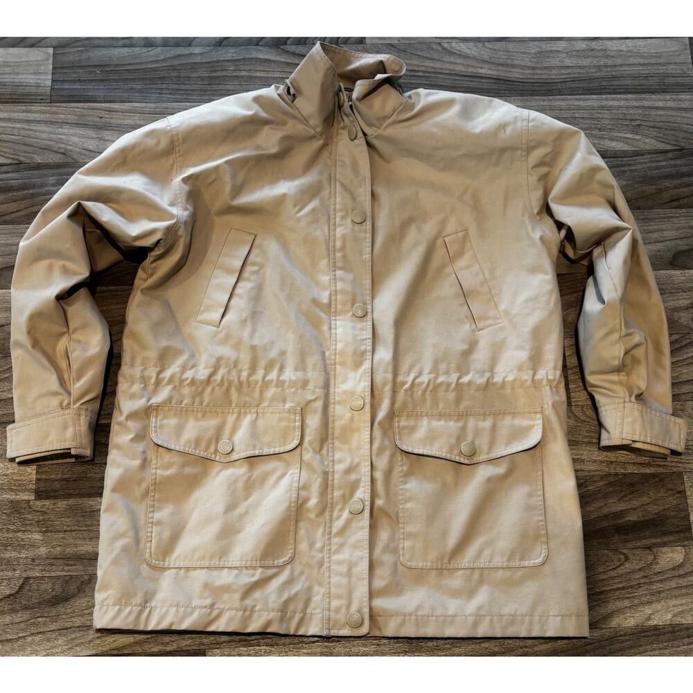 VTG 90s Cabin Creek Barn Jacket Women Large Tan Plaid Lined Chore Coat Gorpcore